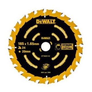 Dewalt Cordless Circular Saw Blade 165 x 20mm x 24T DEWDT10624QZ