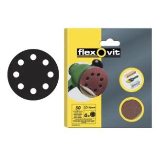 Flexovit Hook & Loop Sanding Disc 125mm (6 Pack) Coarse 50G FLV26387